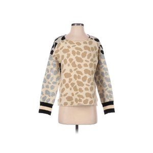 Central Park West NY Color Blocked Animal Print Sweater S